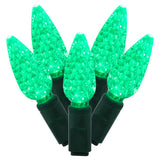 Vickerman C6 LED Christmas Light Set, Green Wire, 50 Lights, 25', Green