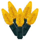 Vickerman C6 LED Christmas Light Set, Green Wire, 50 Lights, 25', Yellow