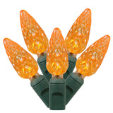 Vickerman C6 LED Christmas Light Set, Green Wire, 50 Lights, 25', Orange