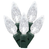 Vickerman C6 LED Christmas Light Set, Green Wire, 50 Lights, 25', Pure White