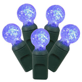 Vickerman G12 Berry LED Christmas Light Set, Green Wire, 50 Lights, 25', Blue