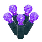 Vickerman G12 Berry LED Christmas Light Set, Green Wire, 50 Lights, 25', Purple