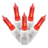 Vickerman Italian Mini LED Christmas Light Set, White Wire, 100 Lights, 34', Red