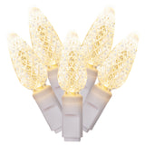 Vickerman C6 LED Christmas Light Set, White Wire, 50 Lights, 25', Warm White