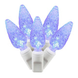 Vickerman C6 LED Christmas Light Set, White Wire, 100 Lights, 34', Blue