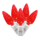 Vickerman C6 LED Christmas Light Set, White Wire, 100 Lights, 34', Red