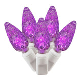 Vickerman C6 LED Christmas Light Set, White Wire, 100 Lights, 34', Purple