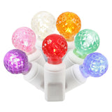 Vickerman G12 Berry LED Christmas Light Set, White Wire, 100 Lights, 34', Multi-Colored