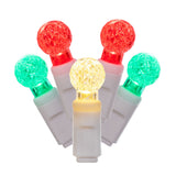 Vickerman G12 Berry LED Christmas Light Set, White Wire, 50 Lights, 25', Red/Warm White/Green
