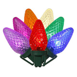Vickerman 25-Light C7 LED Christmas Light Set, 16', Green Wire, Multi-Colored