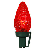 Vickerman 25-Light C7 LED Christmas Light Set, 16', Green Wire, Red