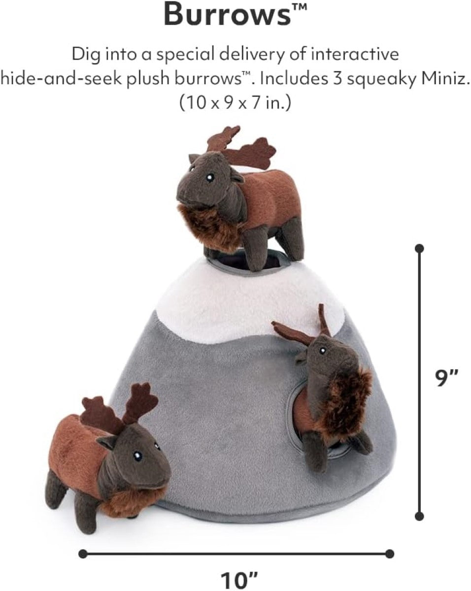 ZippyPaws Zippy Burrow Elk Mountain Plush Dog Toy