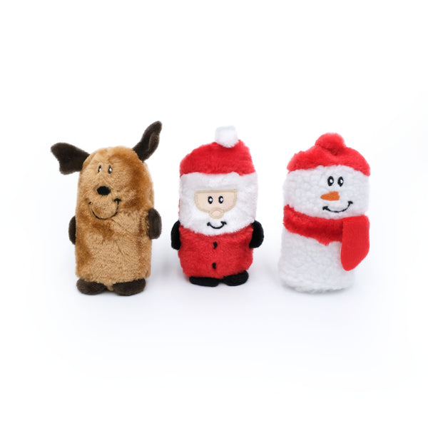 ZippyPaws ZippyPaws Holiday Squeakie Buddies No-Stuffing Plush Dog Toy 3-Pack