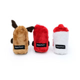 ZippyPaws Holiday Squeakie Buddies No-Stuffing Plush Dog Toy 3-Pack