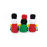 ZippyPaws Holiday Miniz Nutcrackers Plush Dog Toy 3-Pack