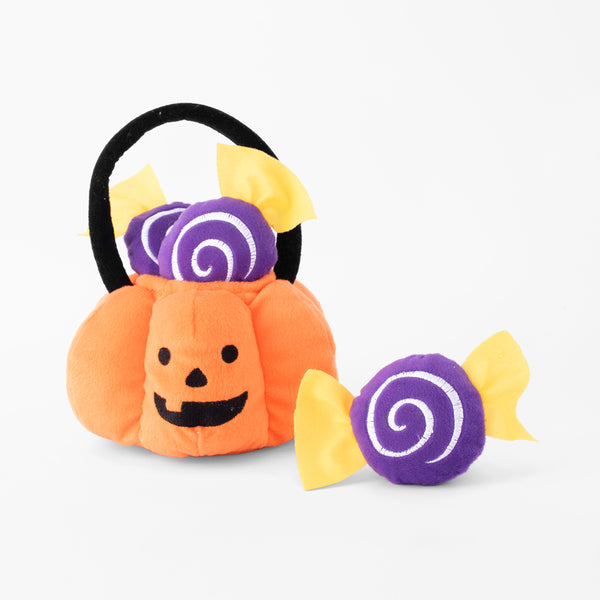ZippyPaws ZippyPaws Halloween Burrow Trick-or-Treat Basket Interactive Plush Dog Toy