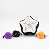 ZippyPaws Halloween Burrow Spider Web Interactive Plush Dog Toy