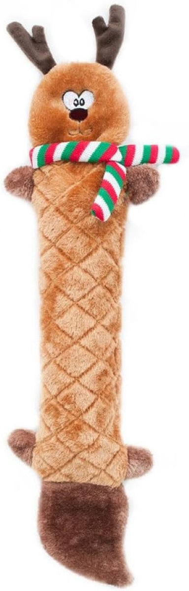 ZippyPaws Holiday Jigglerz - Reindeer Plush Dog Toy