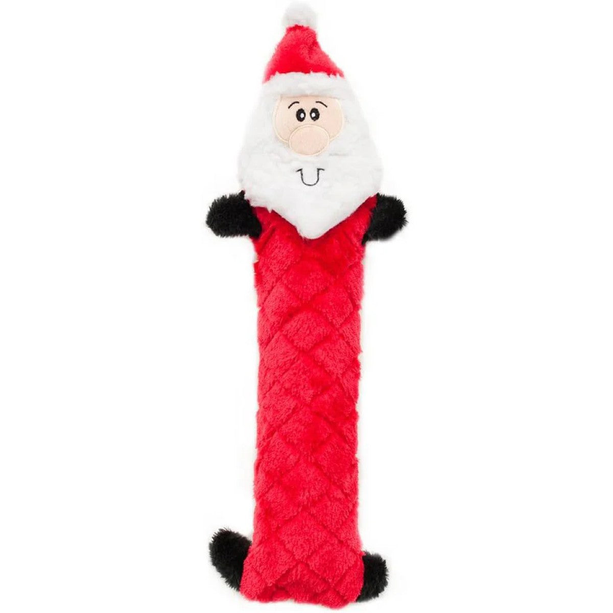 ZippyPaws Holiday Jigglerz - Santa Plush Dog Toy