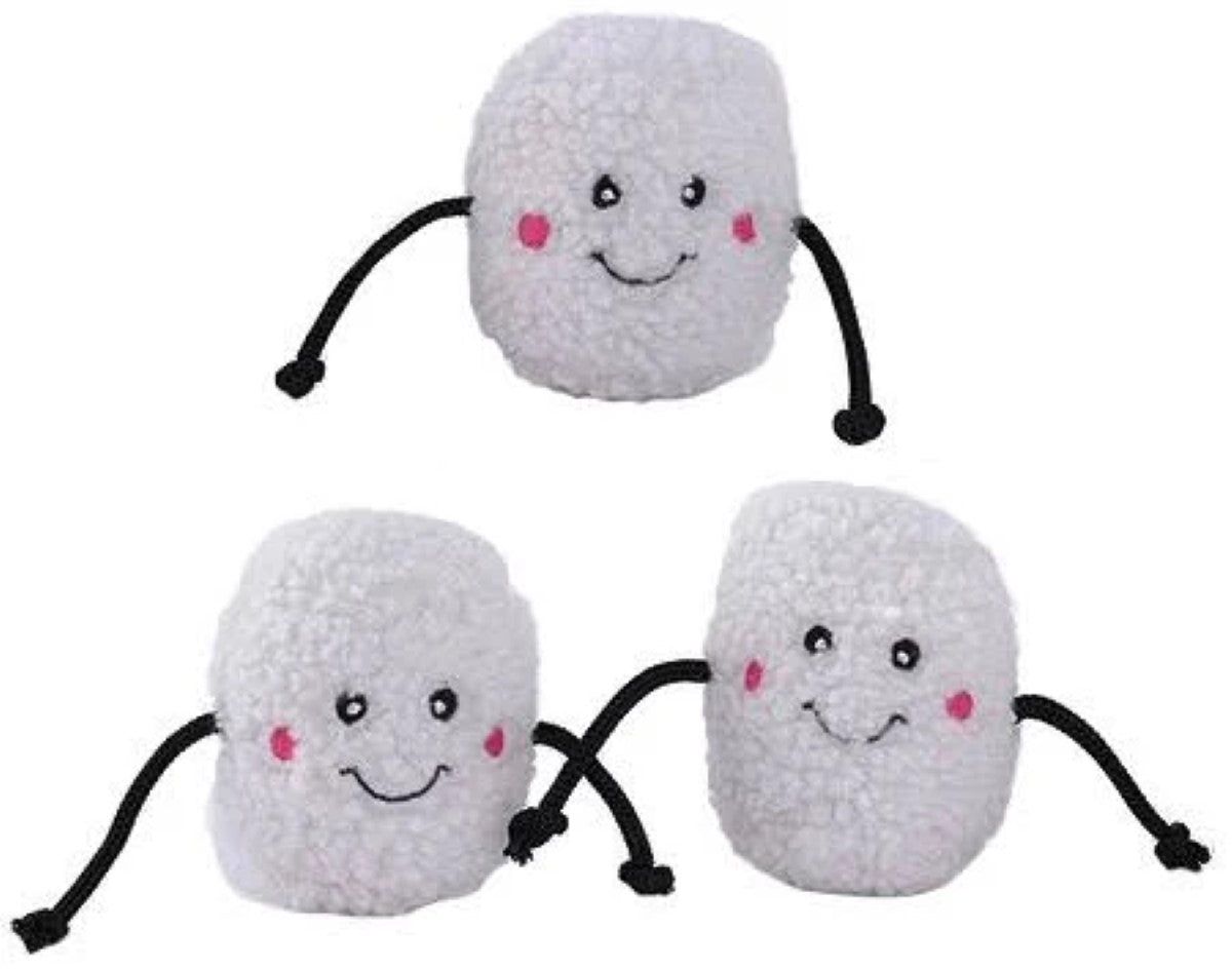 ZippyPaws Holiday Miniz Marshmallows Plush Dog Toy 3-Pack