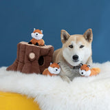 ZippyPaws Zippy Burrow Fox Stump Plush Dog Toy