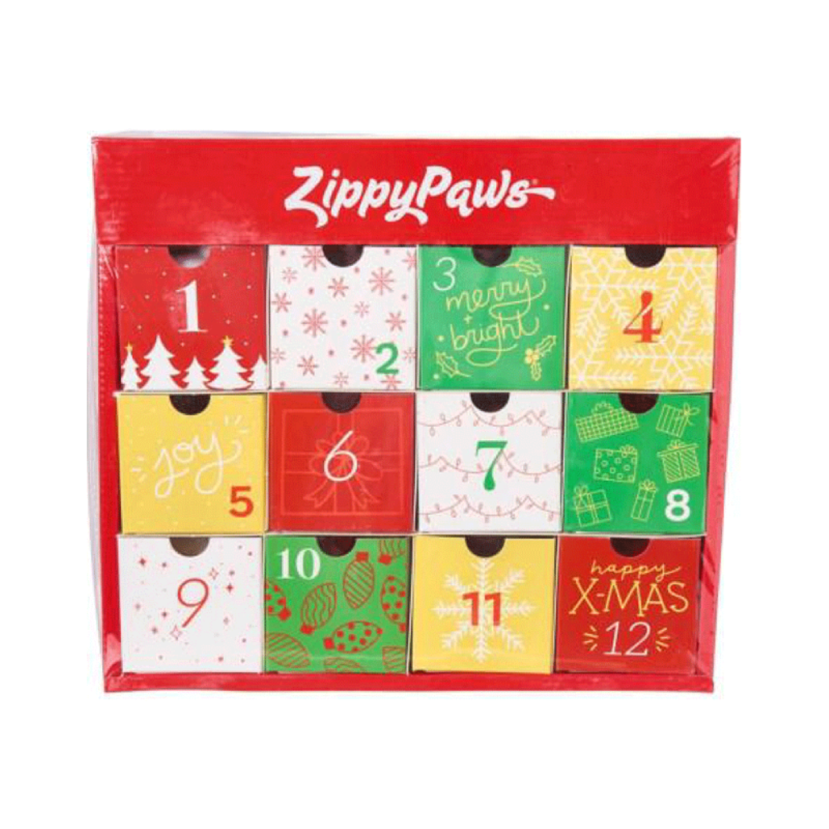 ZippyPaws Holiday Advent Calendar 12 Piece Dog Toy Set