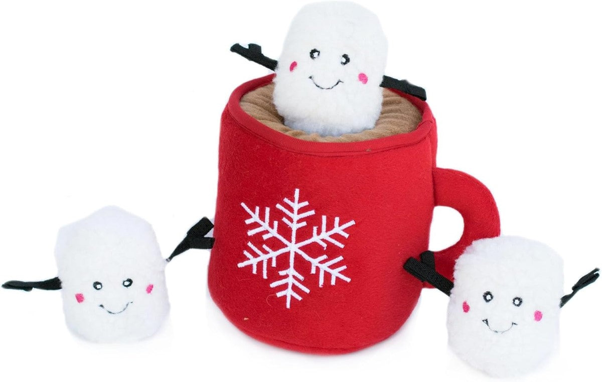 ZippyPaws Holiday Burrow Hot Cocoa Plush Dog Toy