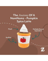 ZippyPaws Fall NomNomz Pumpkin Spice Latte Plush Dog Toy