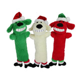 Multipet Holiday Loofa Dog Santa Plush Dog Toy (3 Sizes Available)