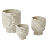Adrien Textured Carved Pots By Accent Decor