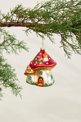 Amanita Houses Glass Ornament By Accent Decor