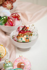 Amanita Houses Glass Ornament By Accent Decor