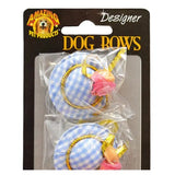 Dog Hair Bows, 2-Pack - Bonnet with Rose & Ribbon, 1.375"