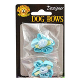 Dog Hair Bows, 2-Pack - 5 Petal Rose Bow, 1.25"