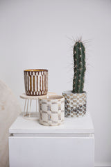 Anselm Hand-Painted Textured Pots By Accent Decor