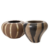 Atwood Hand-Painted Sculptural Vases By Accent Decor