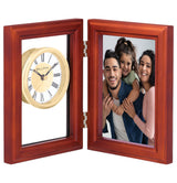 Bulova B1727 Alex Walnut Wood Picture Frame Tabletop Clock - view 2