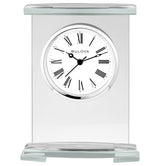 Bulova B1730 Augustine Curved Beveled Glass Tabletop Clock