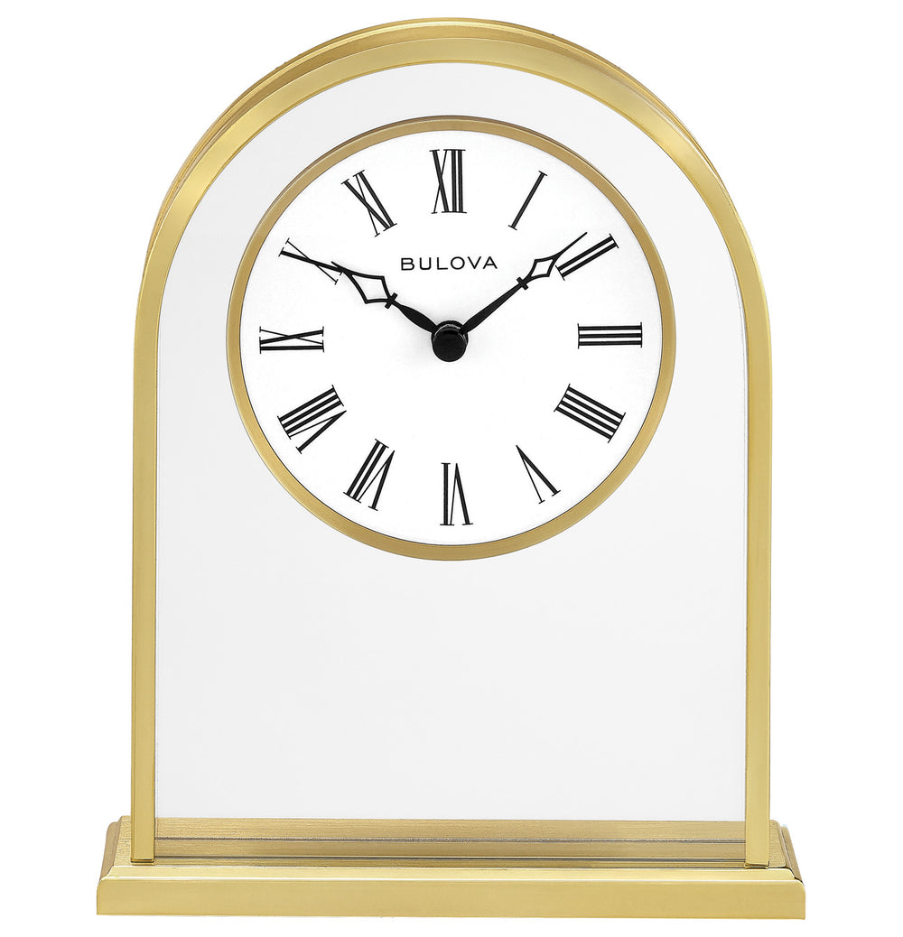 Bulova B1735 Reminisce Brass Arch Tabletop Clock