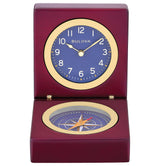 Bulova B1736 Pursuit Mahogany Wood Clock and Compass
