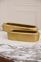 Blaze Textured Carved Trough Vessel By Accent Decor