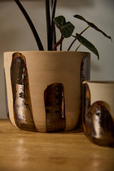 Bronze Brushstroke Ceramic Pots By Accent Decor