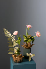 Budding Flower Sculptural Metal Sculpture By Accent Decor