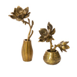 Butterfly Magnolia Antique Gold Textured Sculpture By Accent Decor