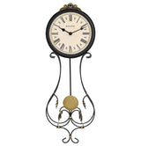 Bulova C4391 Paulina Wrought Iron Style Pendulum Wall Clock