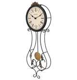 Bulova C4391 Paulina Wrought Iron Style Pendulum Wall Clock - view 2