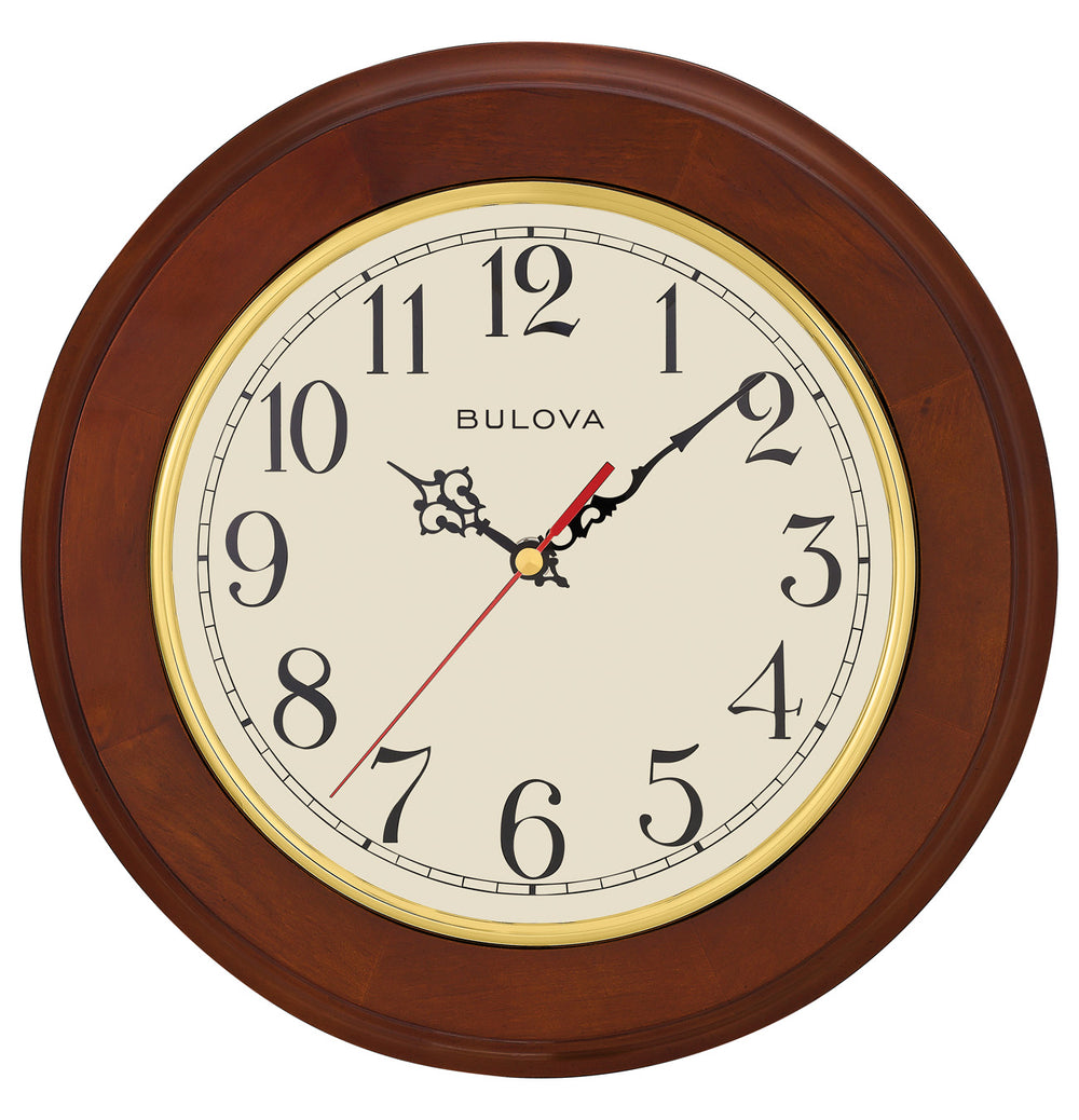 Bulova C4393 Brentwood Windsor Cherry 11.5" Wall Clock