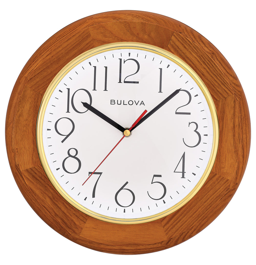 Bulova C4394 Grantwood Champagne Oak 11.5" Wall Clock