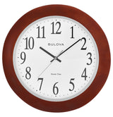 Bulova C5008 Murrow Atomic Solid Wood 14" Wall Clock
