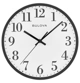 Bulova C5009 Cubicle Black Silent Sweep 10.5" Wall Clock